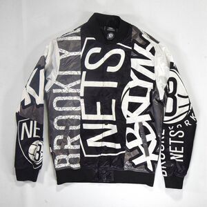 Pro Standard NBA Brooklyn Nets Satin Button Bomber Jacket - M